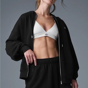 ALO Yoga Accolade Black Full Zip Hoodie for Women